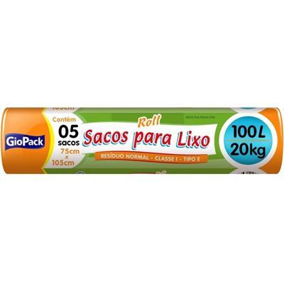 SACO PARA LIXO EM ROLO 100L GIOPACK 5UN