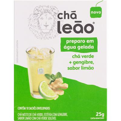 CHÁ VERDE COM GENGIBRE E LIMÃO LEÃO 25G 10UN
