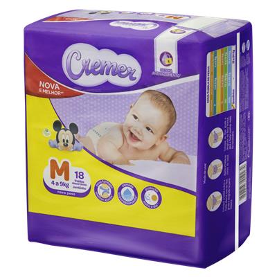 FRALDA DESCARTÁVEL INFANTIL DISNEY BABY CREMER M 