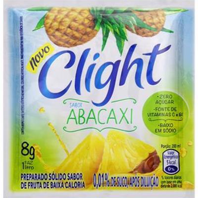 SUCO EM PÓ SABOR ABACAXI ZERO AÇÚCAR CLIGHT 8G