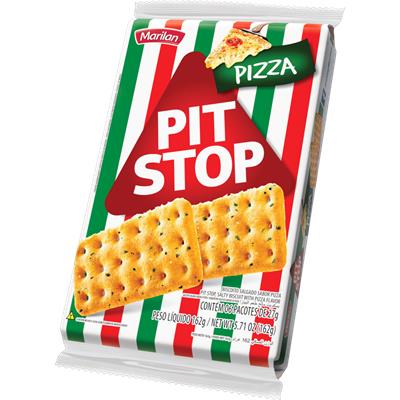 BISCOITO SABOR PIZZA PIT STOP MARILAN 162G 6UN