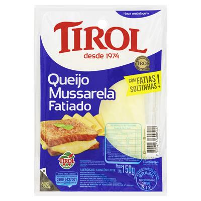 QUEIJO MUSSARELA FATIADO TIROL 150G
