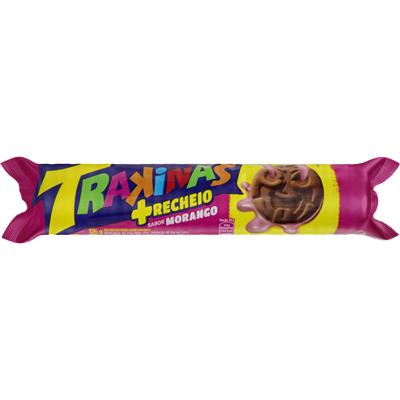 BISCOITO RECHEADO SABOR MORANGO TRAKINAS 126G