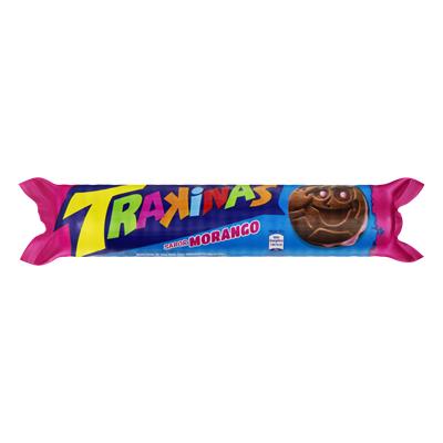 BISCOITO RECHEIO MORANGO TRAKINAS PACOTE 126G
