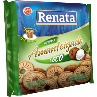 BISCOITO AMANTEIGADO SABOR COCO RENATA 330G