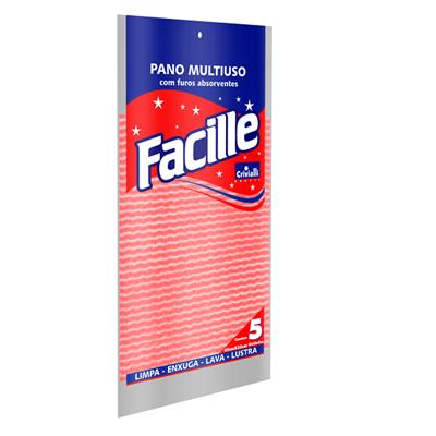 PANO MULTIUSO FACILLE 49CM X 33CM ROSA 5UN