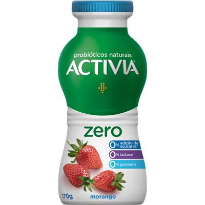 LEITE FERMENTADO MORANGO ZERO LACTOSE ACTIVIA 170G