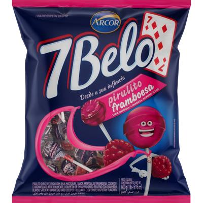 PIRULITO RECHEADO SABOR FRAMBOESA 7 BELO 600G