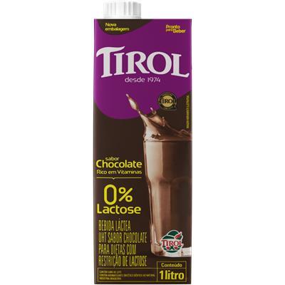 BEBIDA LÁCTEA UHT CHOCOLATE ZERO LACTOSE TIROL 1L