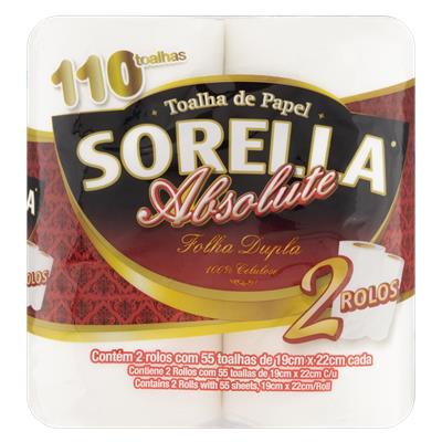 TOALHA DE PAPEL FOLHA DUPLA SORELLA ABSOLUTE 2UN
