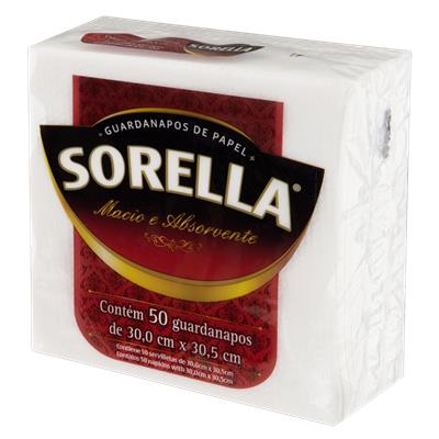 GUARDANAPO DE PAPEL FOLHA SIMPLES SORELLA 50UN