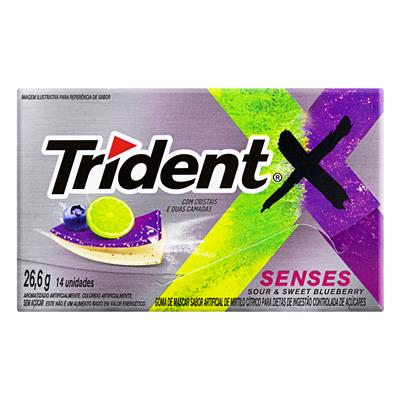 GOMA DE MIRTILO CÍTRICO TRIDENT X CAIXA 26,6G 14UN - SNE Supermercados