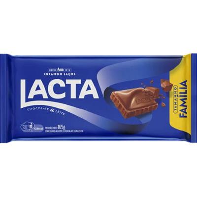 CHOCOLATE AO LEITE TAMANHO FAMÍLIA LACTA 165G