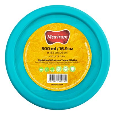 TIGELA COM TAMPA PLUS 500ML MARINEX