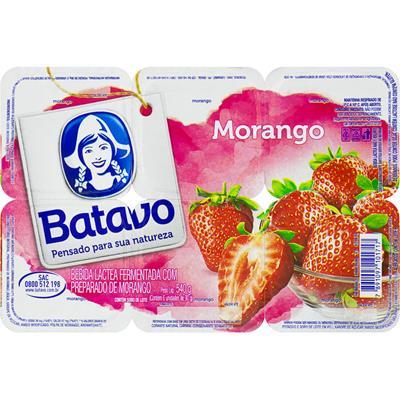 BEBIDA LÁCTEA FERMENTADA SABOR MORANGO BATAVO 6UN