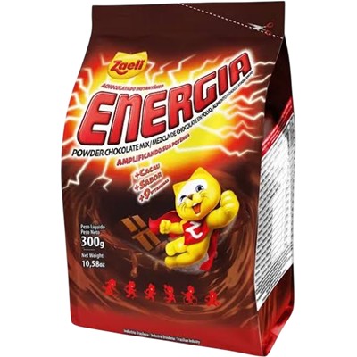 ACHOCOLATADO EM PÓ ENERGIA ZAELI 300G