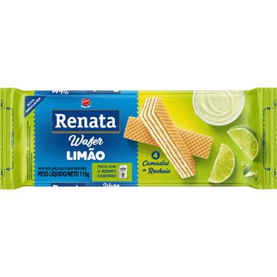BISCOITO WAFER SABOR LIMÃO RENATA 115G