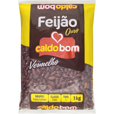 FEIJÃO COMUM VERMELHO TIPO 1 OURO CALDO BOM 1KG