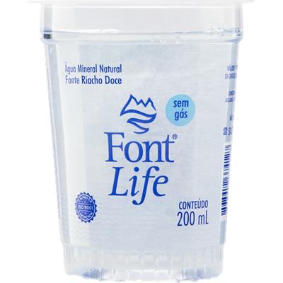 ÁGUA MINERAL NATURAL SEM GÁS FONT LIFE 200ML