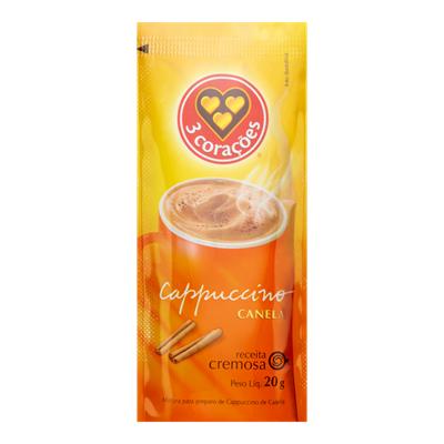 CAPPUCCINO SOLÚVEL CANELA 3 CORAÇÕES SACHÊ 20G