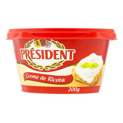 CREME DE QUEIJO RICOTA PRÉSIDENT POTE 200G