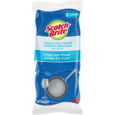 ESPONJA NÃO RISCA DE COR AZUL SCOTCH-BRITE 3UN