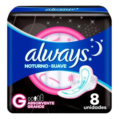 ABSORVENTE NOTURNO SUAVE G ABAS ALWAYS 8UN