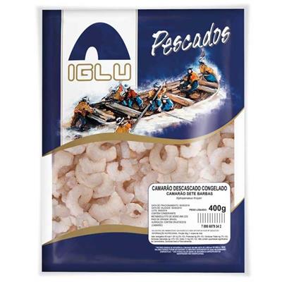 CAMARÃO SETE BARBAS DESCASCADO CONGELADO IGLU 400G
