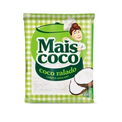 COCO RALADO ÚMIDO E ADOÇADO MAIS COCO PACOTE 50G