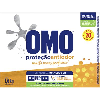 LAVA ROUPAS EM PÓ PROTEÇÃO ANTIODOR OMO 1,6KG