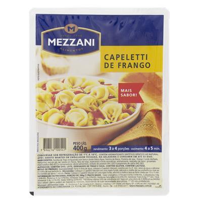 CAPELETTI FRANGO MEZZANI BANDEJA 400G