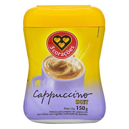 CAPPUCCINO SOLÚVEL DIET 3 CORAÇÕES 150G