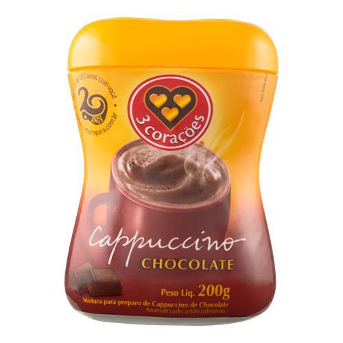 CAPPUCCINO SOLÚVEL CHOCOLATE 3 CORAÇÕES 200G