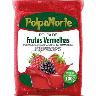 POLPA DE FRUTA FRUTAS VERMELHAS POLPANORTE 100G