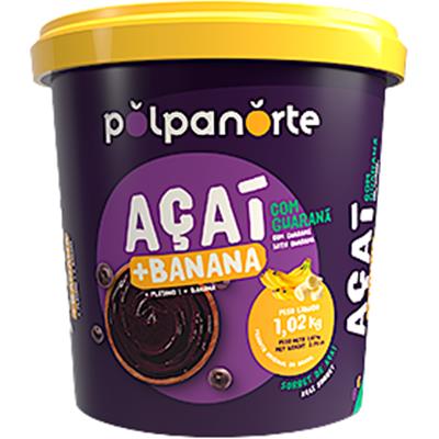 AÇAÍ COM GUARANÁ SABOR BANANA POLPANORTE 1,02KG
