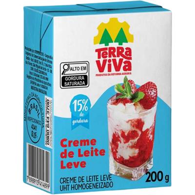 CREME DE LEITE LEVE UHT TERRA VIVA 200G