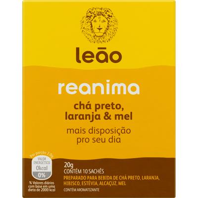 CHÁ PRETO COM LARANJA E MEL REANIMA LEÃO 20G 10UN