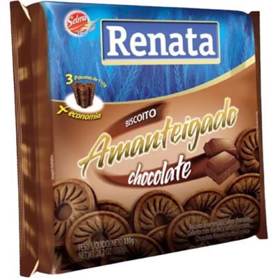 BISCOITO AMANTEIGADO SABOR CHOCOLATE RENATA 330G