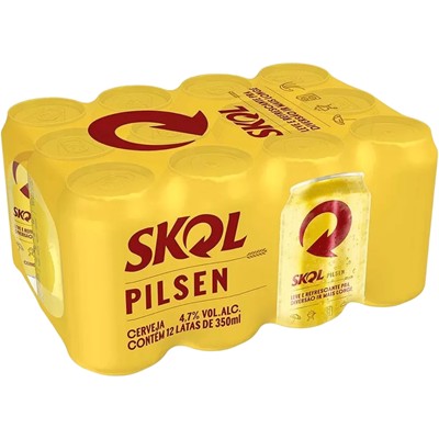 CERVEJA PILSEN SKOL 350ML 12UN