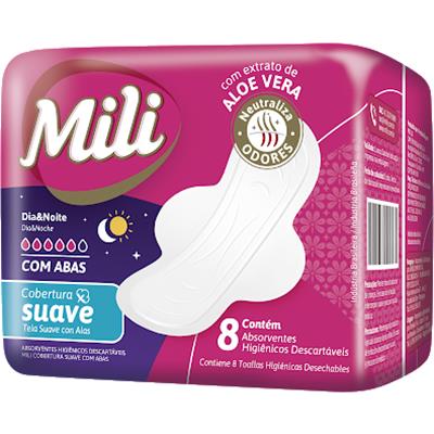 ABSORVENTE DIA E NOITE COM ABAS SUAVE MILI 8UN