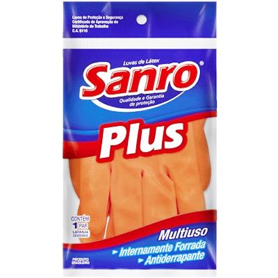 LUVA MULTIUSO PLUS M LARANJA SANRO 