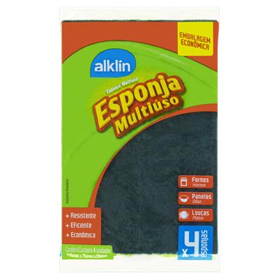 ESPONJA MULTIUSO ALKLIN 4UN EMBALAGEM ECONÔMICA