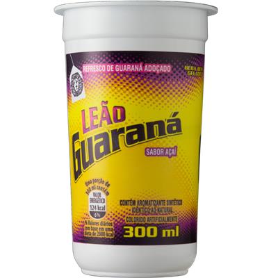 REFRESCO DE GUARANÁ SABOR AÇAÍ LEÃO 300ML