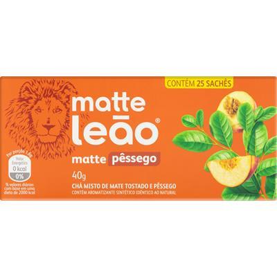CHÁ MATE TOSTADO COM PÊSSEGO MATTE LEÃO 40G 25UN