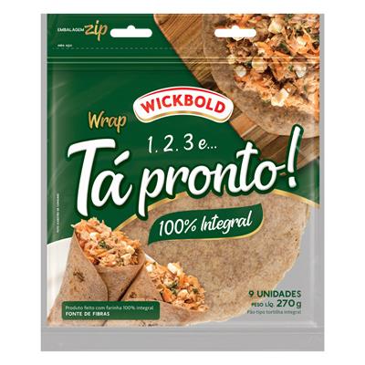 PÃO TORTILHA WRAP INTEGRAL WICKBOLD POUCH 270G