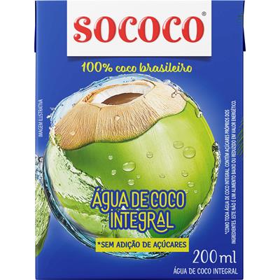 ÁGUA DE COCO INTEGRAL SOCOCO 200ML