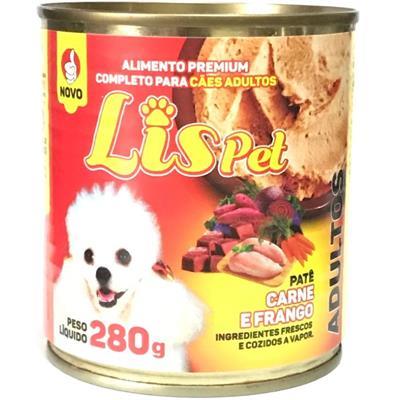 PATÊ PARA CÃES SABOR CARNE E FRANGO LISPET 280G