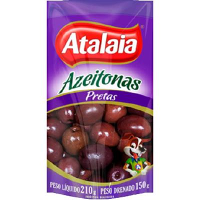 AZEITONA PRETA EM CONSERVA COM CAROÇO ATALAIA 210G
