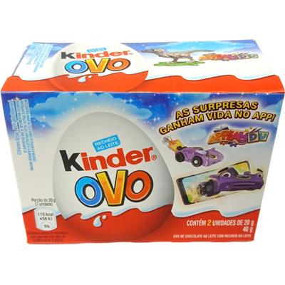 OVO DE CHOCOLATE RECHEIO AO LEITE KINDER 40G 2UN