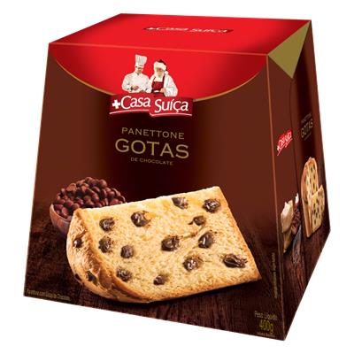 PANETTONE COM GOTAS DE CHOCOLATE CASA SUÍÇA 400G
